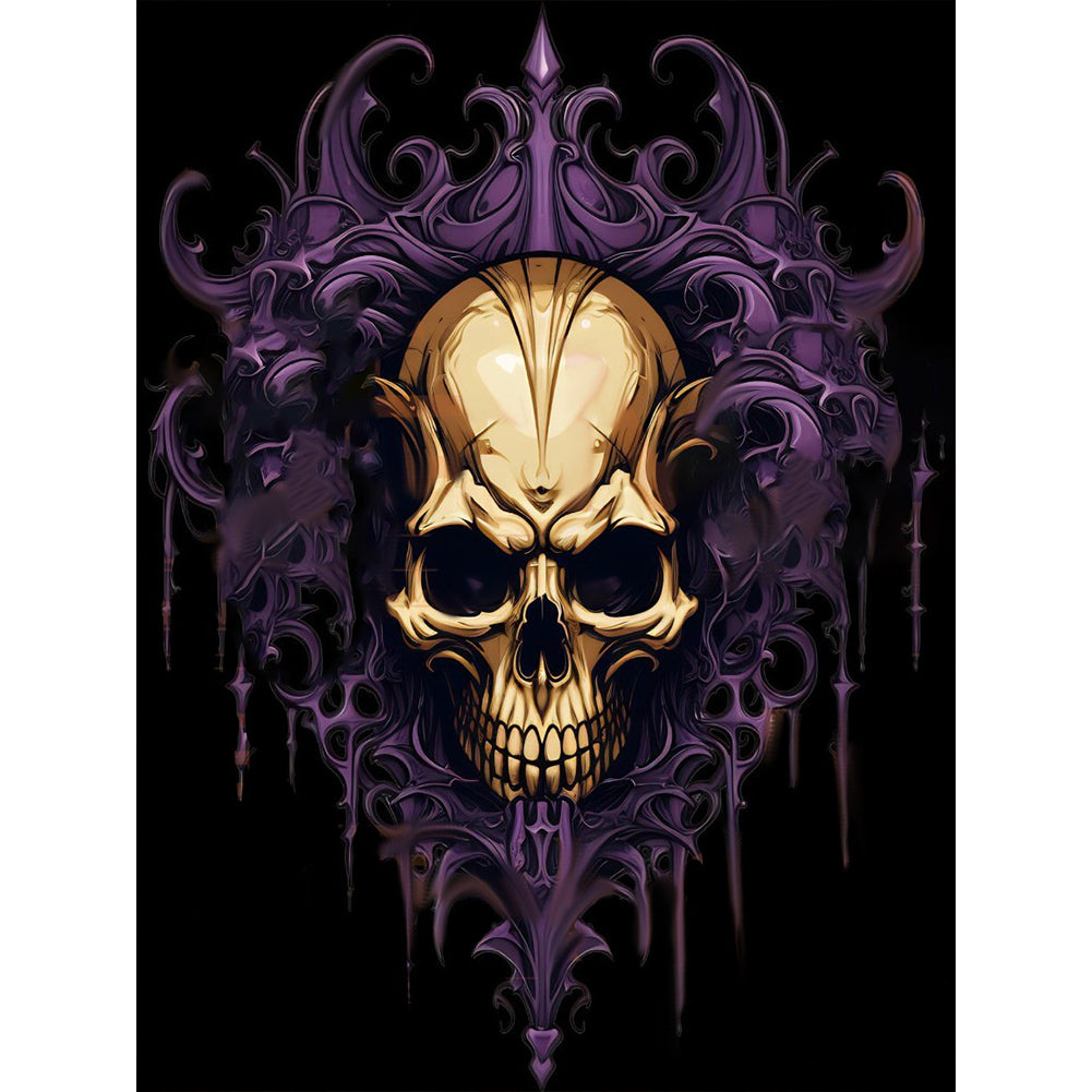Skull 30*40CM(Canvas) Full Round Drill Diamond Painting