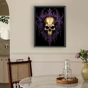 Skull 30*40CM(Canvas) Full Round Drill Diamond Painting
