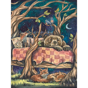Night Forest Animals 30*40CM(Canvas) Full Round Drill Diamond Painting