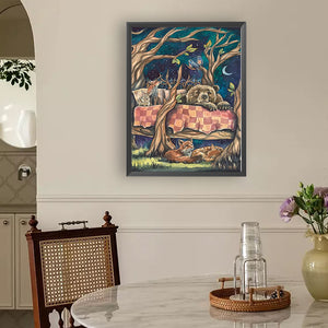 Night Forest Animals 30*40CM(Canvas) Full Round Drill Diamond Painting