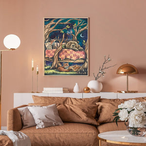 Night Forest Animals 30*40CM(Canvas) Full Round Drill Diamond Painting