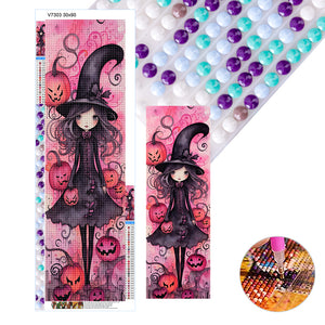 Halloween Pumpkin Witch 30*90CM(Canvas) Full Round Drill Diamond Painting