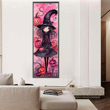 Load image into Gallery viewer, Halloween Pumpkin Witch 30*90CM(Canvas) Full Round Drill Diamond Painting
