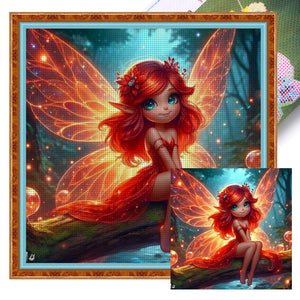 Huancan - Red Elf In The Forest - 50*50CM 11CT 3 Stamped Cross Stitch