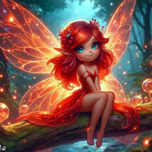 Load image into Gallery viewer, Huancan - Red Elf In The Forest - 50*50CM 11CT 3 Stamped Cross Stitch
