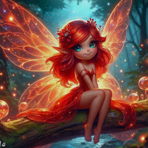 Huancan - Red Elf In The Forest - 50*50CM 11CT 3 Stamped Cross Stitch