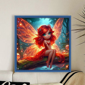 Huancan - Red Elf In The Forest - 50*50CM 11CT 3 Stamped Cross Stitch