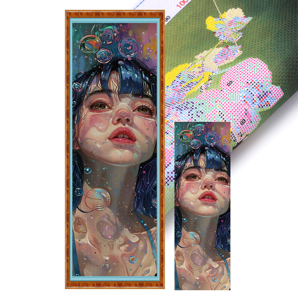 Yishu - Girl - 30*100CM 11CT 3 Stamped Cross Stitch