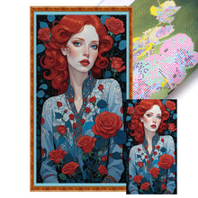 Load image into Gallery viewer, Yishu - Rose Woman - 40*70CM 11CT 3 Stamped Cross Stitch
