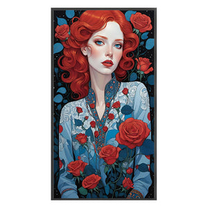 Yishu - Rose Woman - 40*70CM 11CT 3 Stamped Cross Stitch