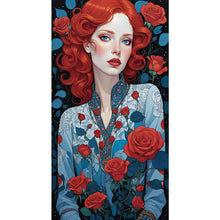 Load image into Gallery viewer, Yishu - Rose Woman - 40*70CM 11CT 3 Stamped Cross Stitch
