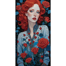 Load image into Gallery viewer, Yishu - Rose Woman - 40*70CM 11CT 3 Stamped Cross Stitch
