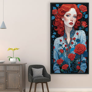 Yishu - Rose Woman - 40*70CM 11CT 3 Stamped Cross Stitch