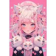 Load image into Gallery viewer, Yishu - Cartoon Girl - 50*75CM 11CT 3 Stamped Cross Stitch

