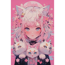 Load image into Gallery viewer, Yishu - Cartoon Girl - 50*75CM 11CT 3 Stamped Cross Stitch

