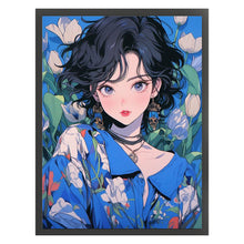 Load image into Gallery viewer, Huancan - Short-Haired Girl - 40*56CM 16CT 2 Stamped Cross Stitch
