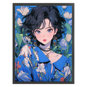 Huancan - Short-Haired Girl - 40*56CM 16CT 2 Stamped Cross Stitch
