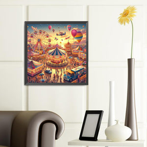 Amusement Park Carousel Ferris Wheel 40*40CM(Canvas) Full Round Drill Diamond Painting