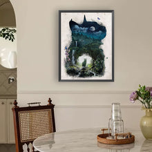 Load image into Gallery viewer, Black Cat Silhouette 30*40CM(Canvas) Full Round Drill Diamond Painting
