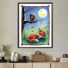 Load image into Gallery viewer, Owl And Fox On The Moon 40*50CM(Canvas) Full Round Drill Diamond Painting
