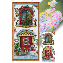 Load image into Gallery viewer, Joy Sunday - Christmas Balcony - 23*57CM 11CT 3 Stamped Cross Stitch
