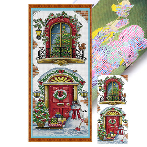 Joy Sunday - Christmas Balcony - 23*57CM 11CT 3 Stamped Cross Stitch