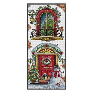 Joy Sunday - Christmas Balcony - 23*57CM 11CT 3 Stamped Cross Stitch