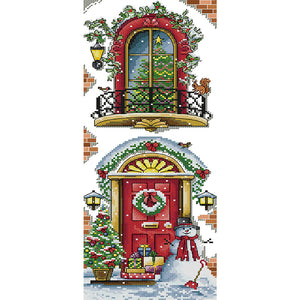 Joy Sunday - Christmas Balcony - 23*57CM 11CT 3 Stamped Cross Stitch