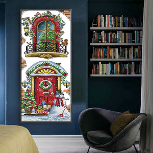 Joy Sunday - Christmas Balcony - 23*57CM 11CT 3 Stamped Cross Stitch