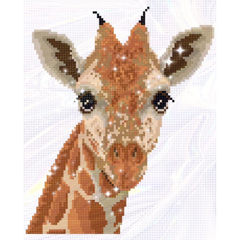 Giraffe - Partial  9CT Stamped Cross Stitch - Bead Embroidery 26x30CM/10.24x11.81in