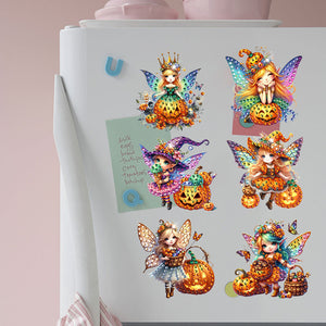 6Pcs Acrylic Special Shape Butterfly Fairy Diamond Painting Fridge Magnet