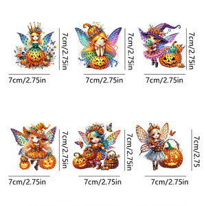 6Pcs Acrylic Special Shape Butterfly Fairy Diamond Painting Fridge Magnet
