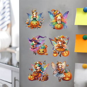 6Pcs Acrylic Special Shape Butterfly Fairy Diamond Painting Fridge Magnet