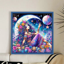 Load image into Gallery viewer, Yishu - Moon Girl - 50*50CM 11CT 3 Stamped Cross Stitch
