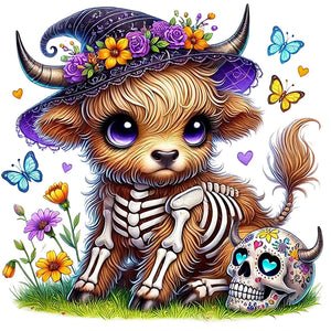 Yak In A Witch Hat On Halloween 30*30CM(Canvas) Full Round Drill Diamond Painting