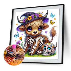 Yak In A Witch Hat On Halloween 30*30CM(Canvas) Full Round Drill Diamond Painting