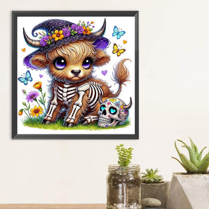 Yak In A Witch Hat On Halloween 30*30CM(Canvas) Full Round Drill Diamond Painting