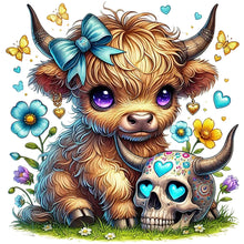 Load image into Gallery viewer, Yak With A Skull On Halloween 30*30CM(Canvas) Full Round Drill Diamond Painting

