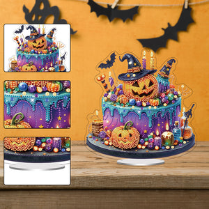 Acrylic Special Shaped Halloween Cake Desktop Diamond Art Kits for Home Decor