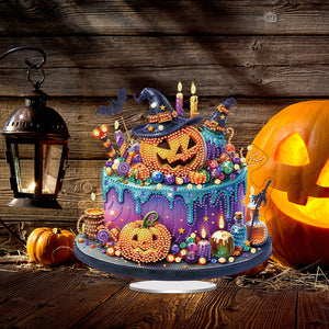 Acrylic Special Shaped Halloween Cake Desktop Diamond Art Kits for Home Decor