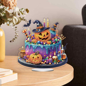 Acrylic Special Shaped Halloween Cake Desktop Diamond Art Kits for Home Decor