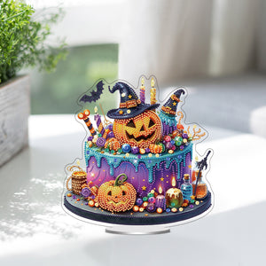 Acrylic Special Shaped Halloween Cake Desktop Diamond Art Kits for Home Decor