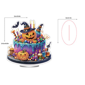 Acrylic Special Shaped Halloween Cake Desktop Diamond Art Kits for Home Decor