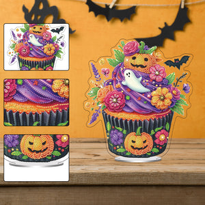 Acrylic Special Shaped Halloween Cake Desktop Diamond Art Kits for Home Decor