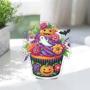 Acrylic Special Shaped Halloween Cake Desktop Diamond Art Kits for Home Decor