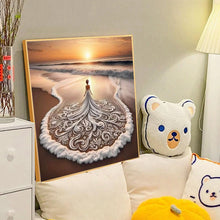 Load image into Gallery viewer, Sea Wave Lace Floral Dress 40*40CM(Canvas) Full Round Drill Diamond Painting
