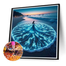 Load image into Gallery viewer, Fluorescent Floral Dress (Seaside) 40*40CM(Canvas) Full Round Drill Diamond Painting
