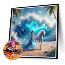 Load image into Gallery viewer, Seaside Girl With Waves 40*40CM(Canvas) Full Round Drill Diamond Painting
