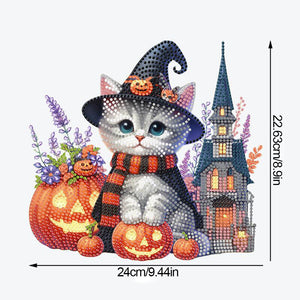 Acrylic Halloween Cat Diamond Painting Desktop Decorations for Home Office Decor