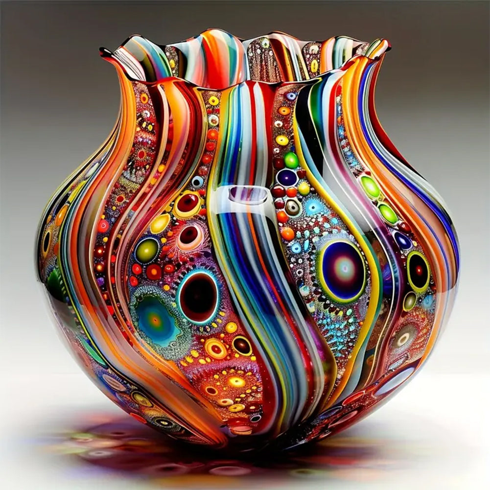 Colorful Glass Bottle - Full 11CT Stamped Cross Stitch 50x50CM - Huacan